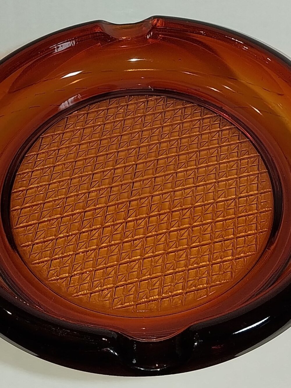 Amber Waffle Ashtray